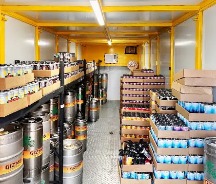 Secure storage facility's container used for climate controlled storage of goods and as a distribution center