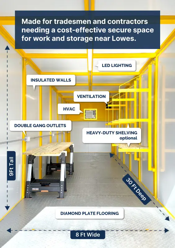 Work and storage unit interior